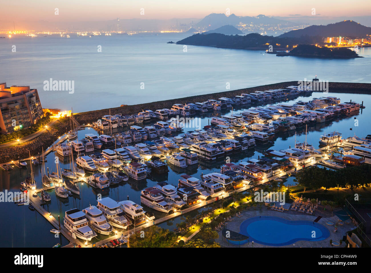 Asia, China, Hong Kong, Lantau, Discovery Bay, Waterfront, Marina ...