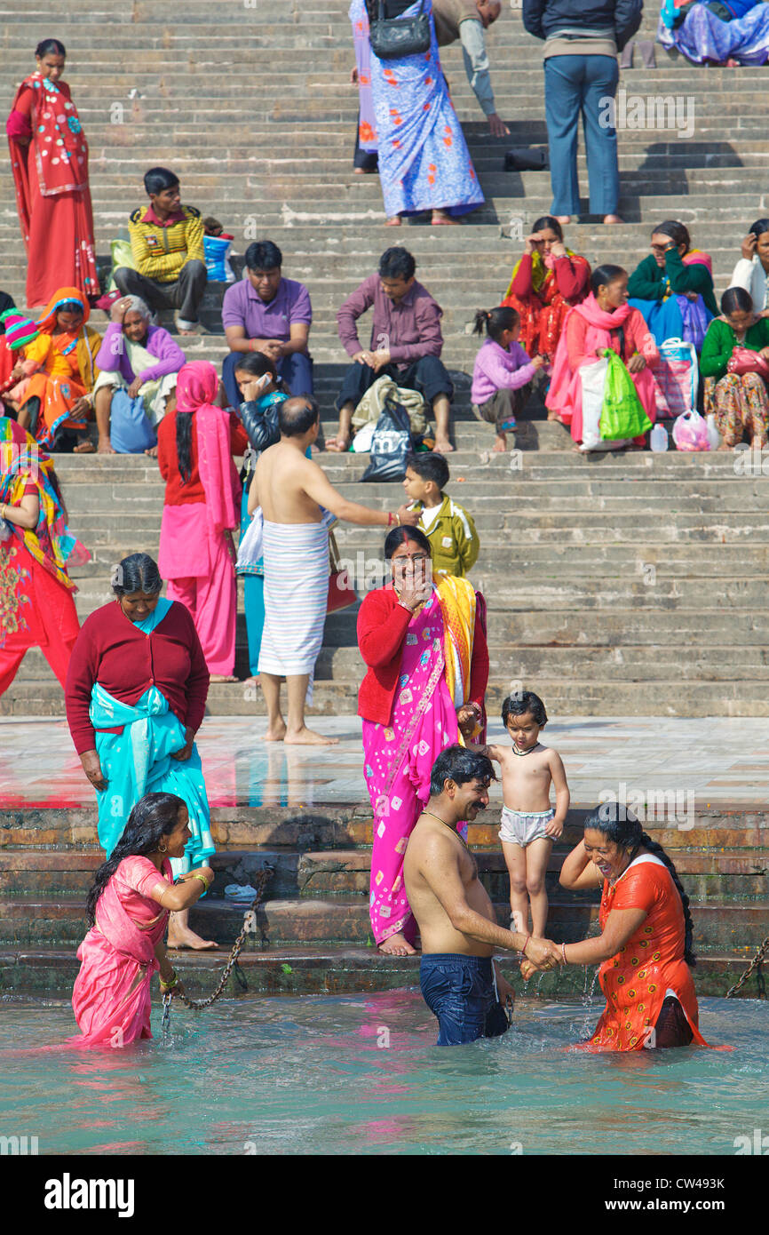 Hindu Pilgrims Bathing In Holy Ganges River Kumbh Mela Festival 2010 Haridwar India Stock 4976