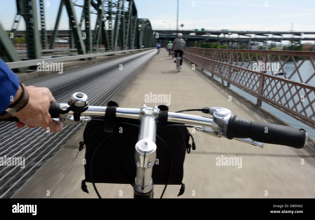 Pedal Bike Tour's Historic Downtown Tour In Portland, Oregon Stock