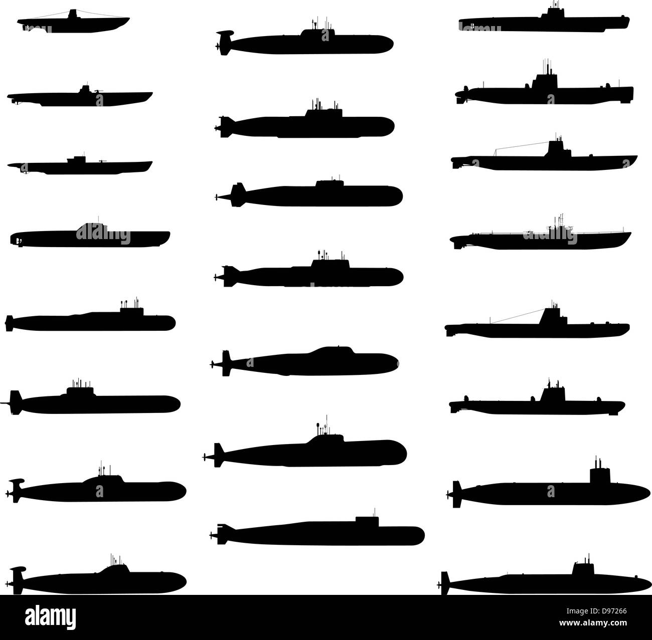 Silhouettes Of Submarines Stock Photo - Alamy