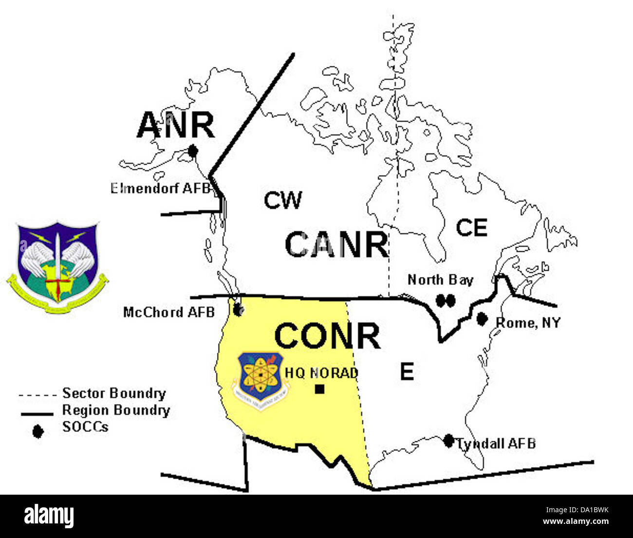 Western Air Defense Sector-Map Stock Photo - Alamy