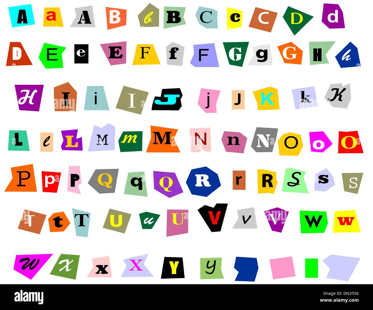 Collage Alphabet Stock Vector Image & Art - Alamy