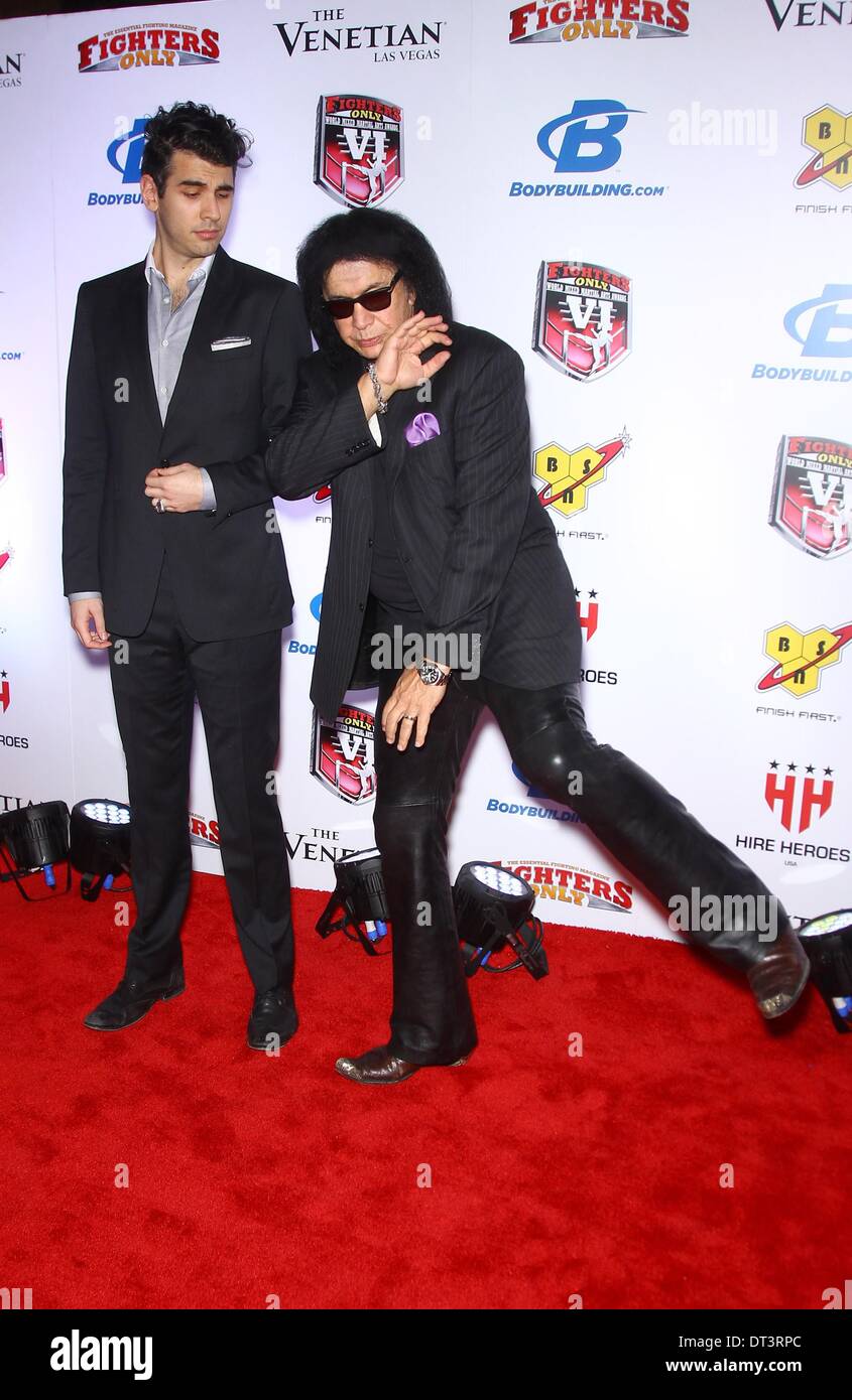 Las Vegas Nv Usa 7th Feb 2014 Nick Simmons Gene Simmons At Arrivals For Sixth Annual 