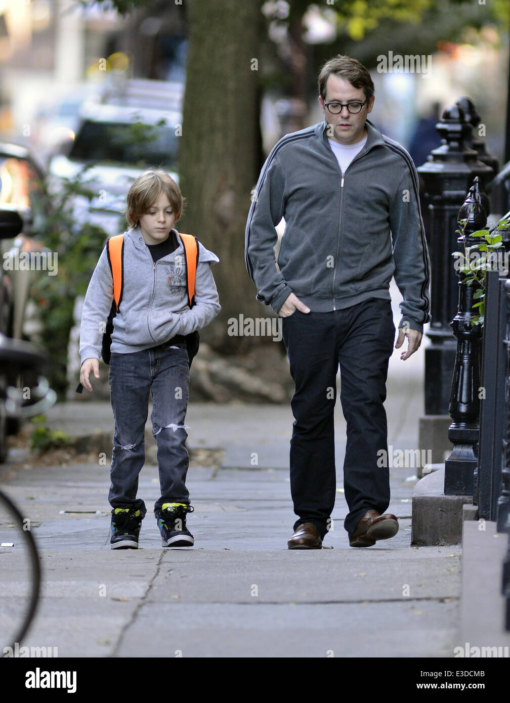 Matthew Broderick takes his son and twin daughters to school Featuring ...