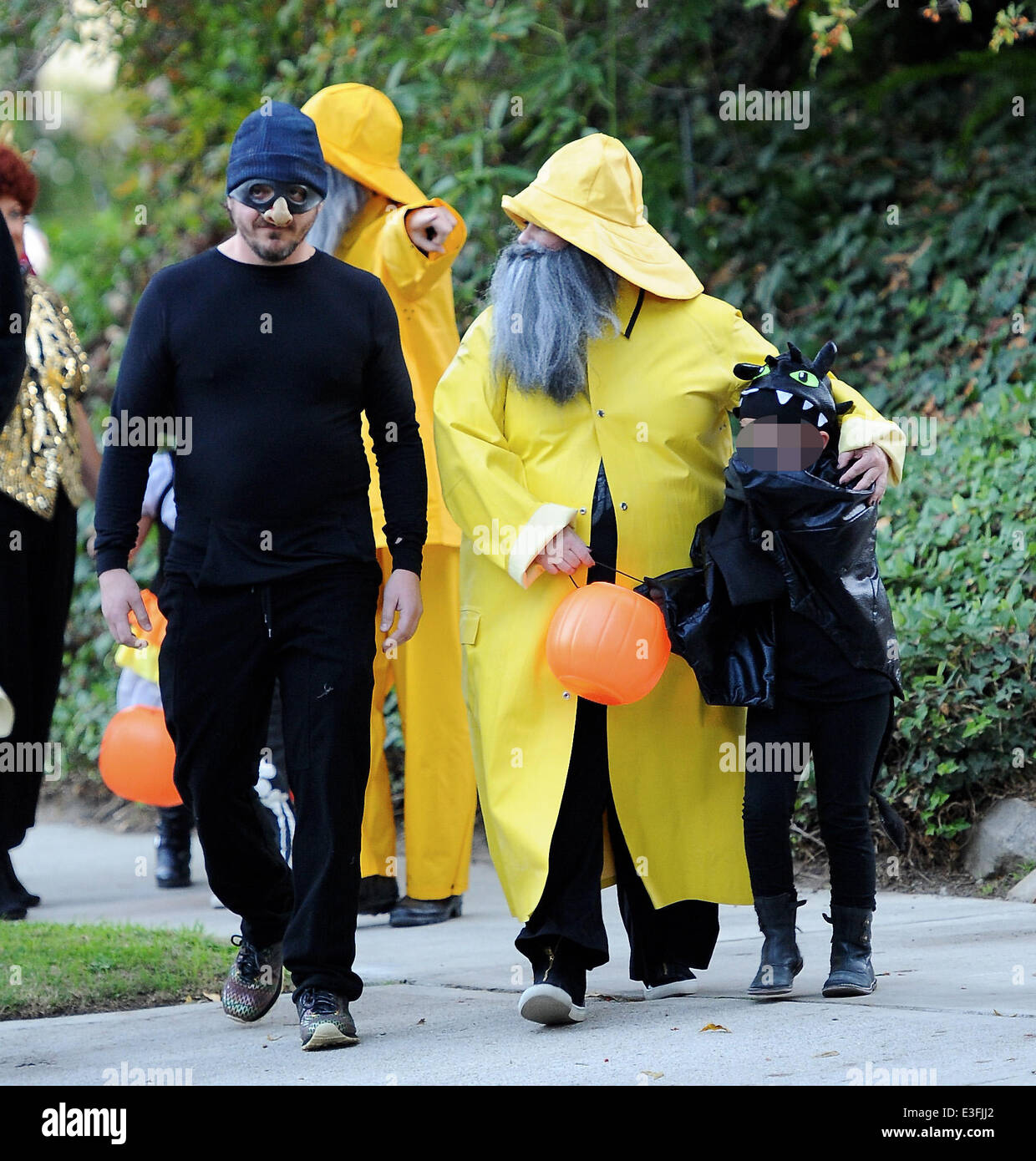 Actress Sandra Bullock trick or treating with good friend Melissa