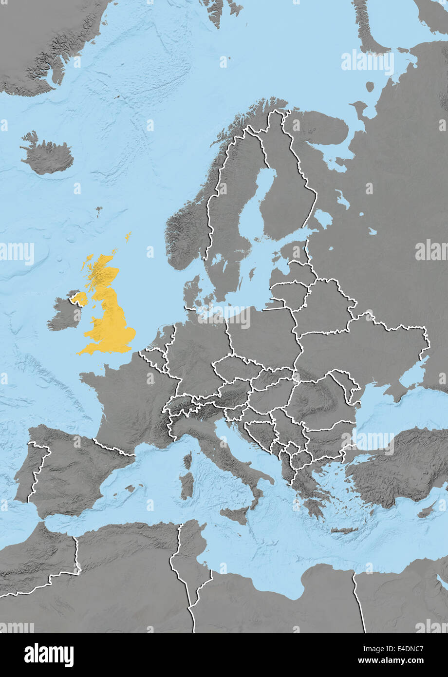 United Kingdom, Relief Map Stock Photo - Alamy