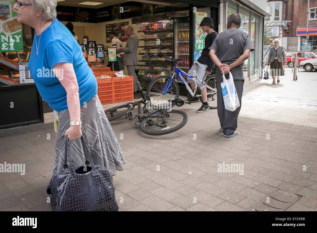 A Street Scene At Chorlton Precinct Manchester Stock Photo Alamy