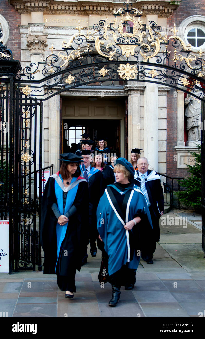 Worcester University graduation day the academic procession from the