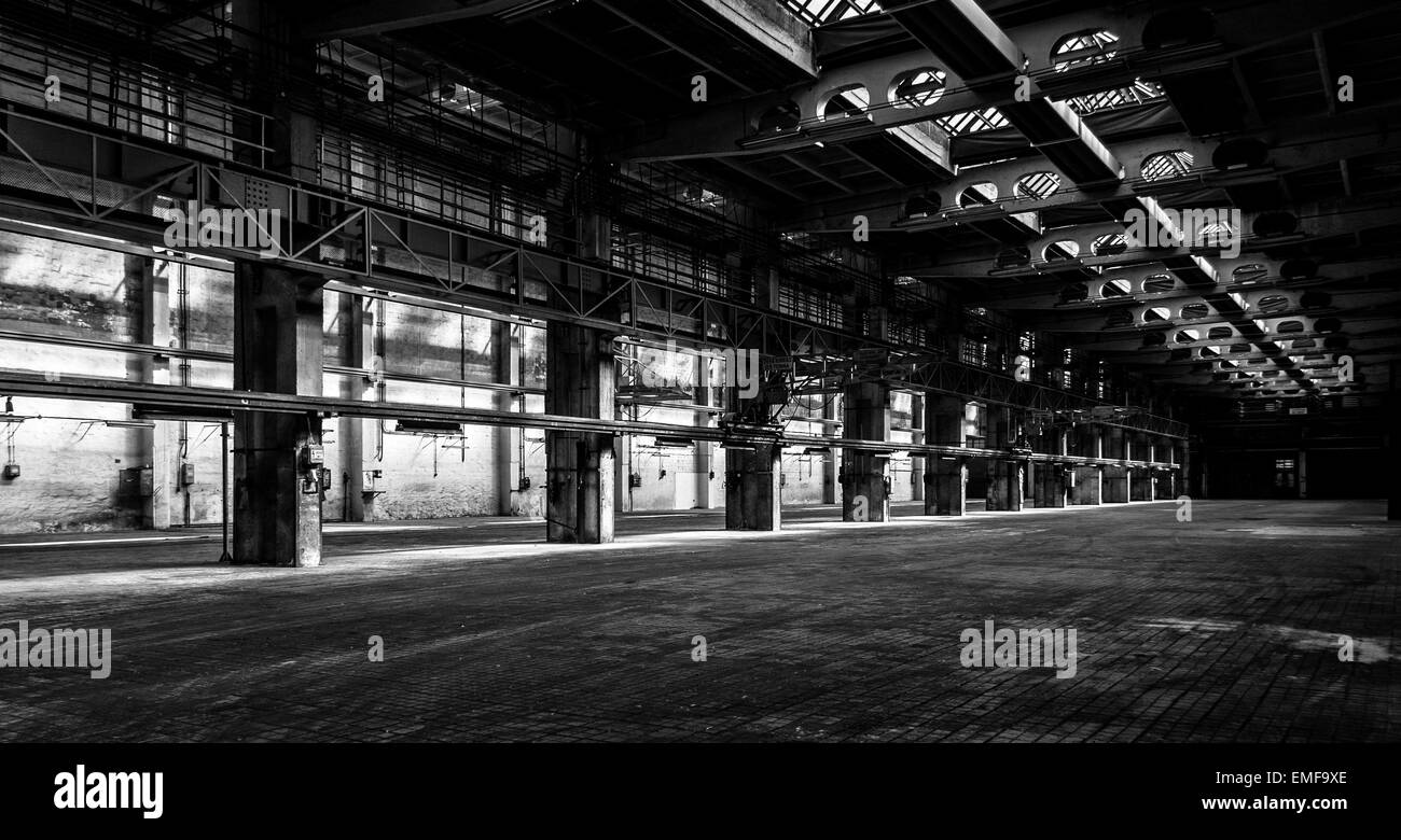 Dark industrial interior of an old building Stock Photo - Alamy