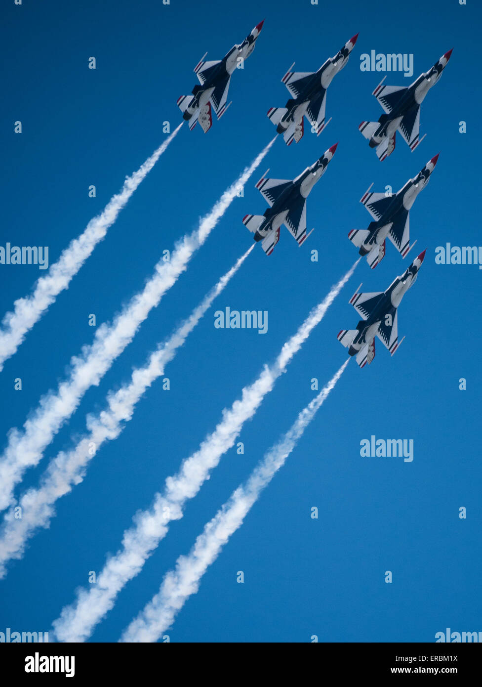 USAF Thunderbirds in flight, Rocky Mountain Air Show, Aurora Reservoir