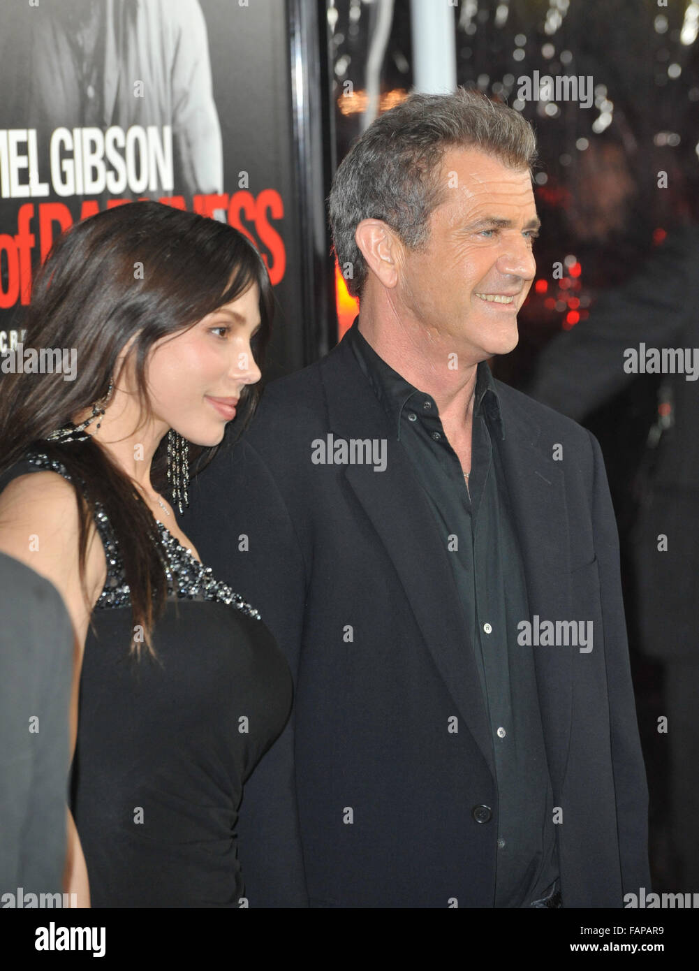LOS ANGELES, CA - JANUARY 26, 2010: Mel Gibson & girlfriend Oksana ...