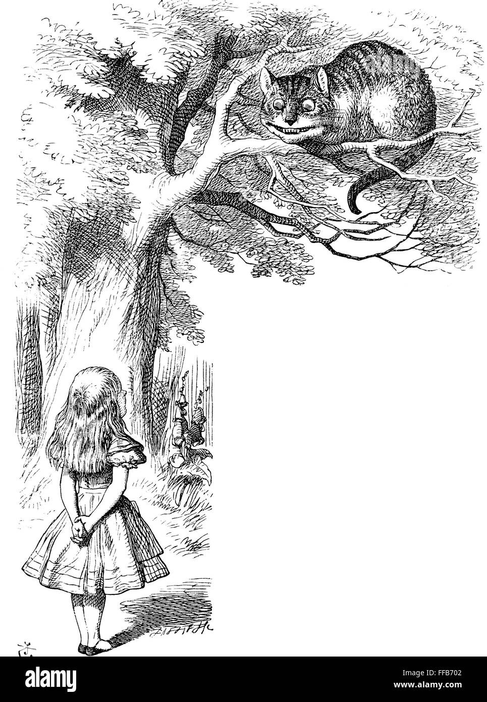 Carroll Alice 1865 Nalice And The Cheshire Cat Illustration By Sir John Tenniel From The 3769