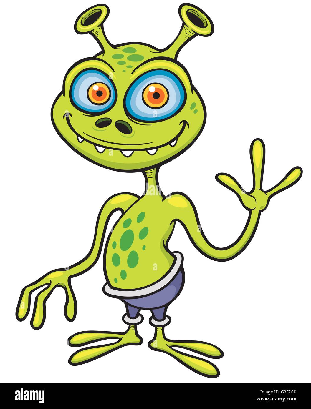 Vector illustration of Green alien cartoon Stock Vector Image & Art - Alamy