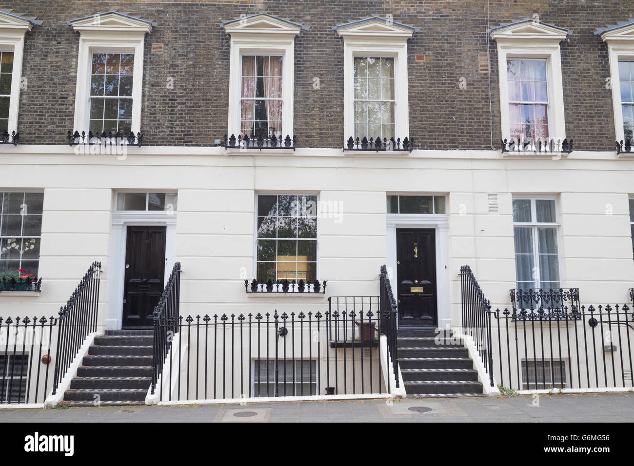 exterior terrace of central London townhouses from late Georgian/early ...