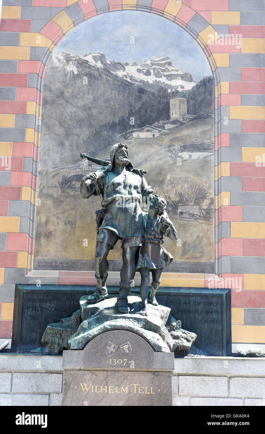 Wilhelm Tell monument at the cantonal capital of Altdorf in the Canton