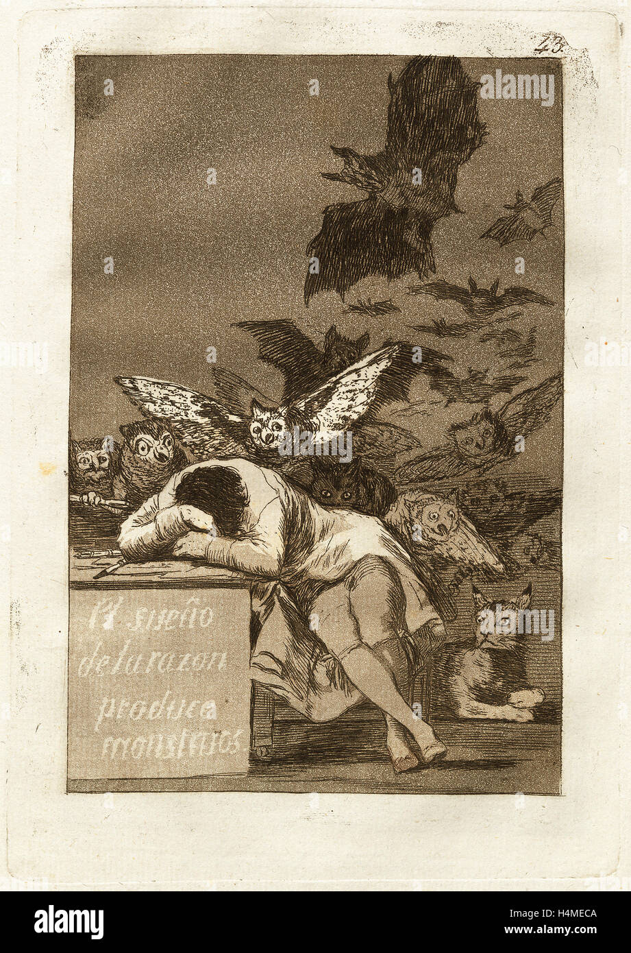 Francisco De Goya El Sueno De La Razon Produce Monstruos The Sleep Of Reason Produces Monsters