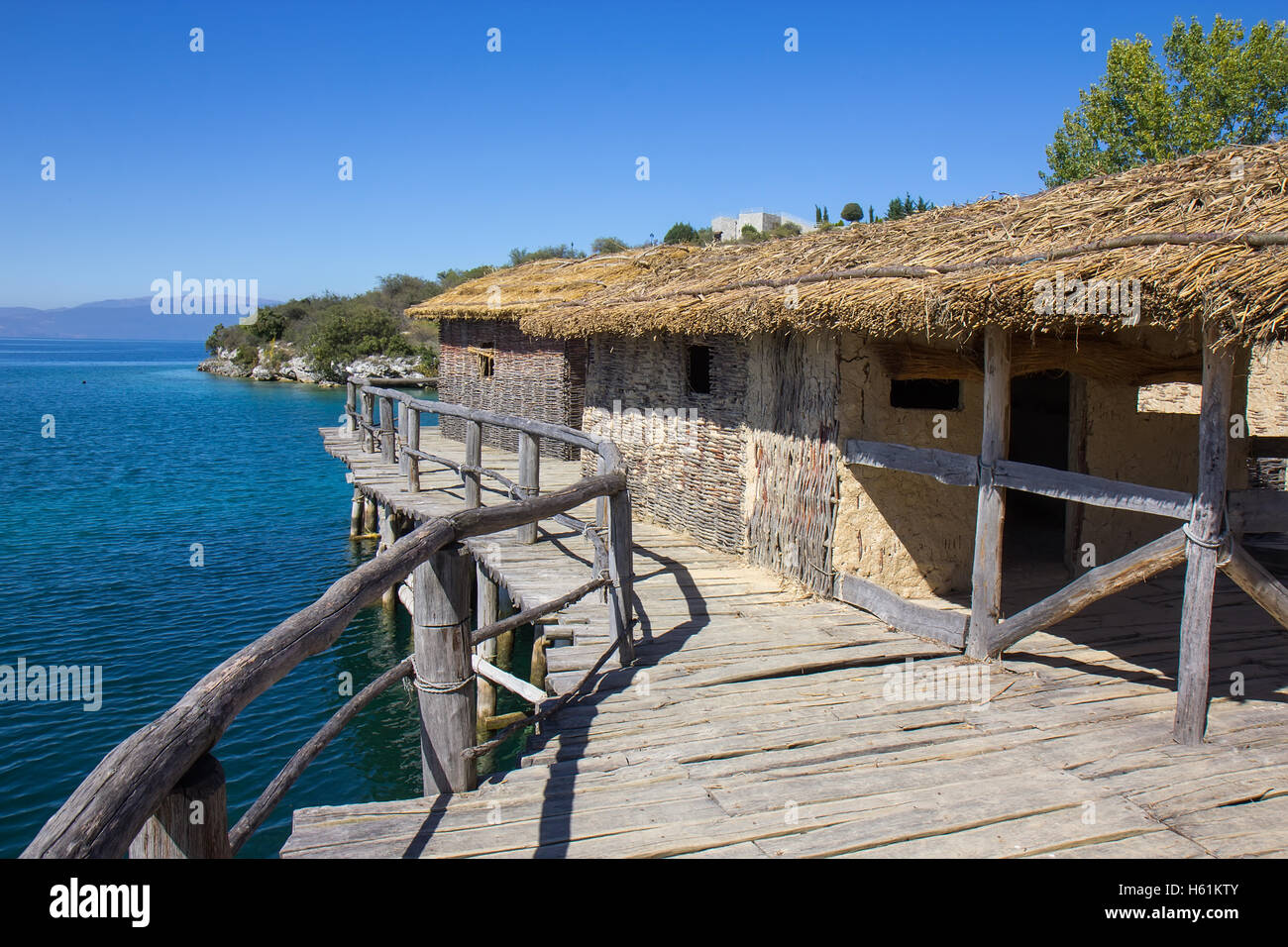 Underwater Museum at Bay of Bones, Ohrid lake, FYRM, Macedonia Stock ...