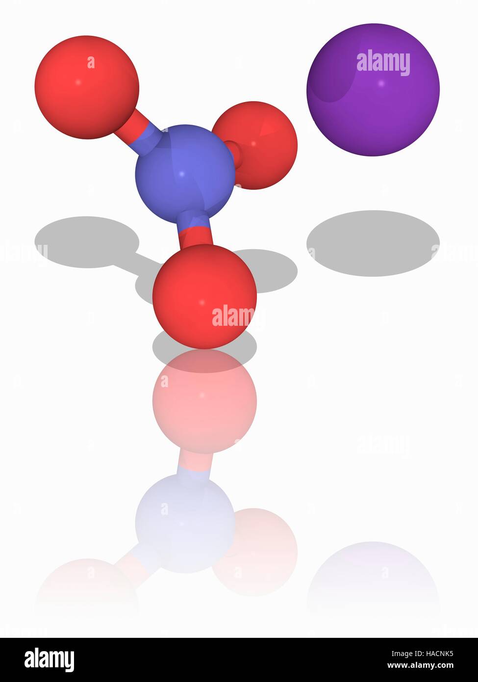 Potassium Nitrate Molecular Model Of The Inorganic Chemical Compound Potassium Nitrate Kno3 2409