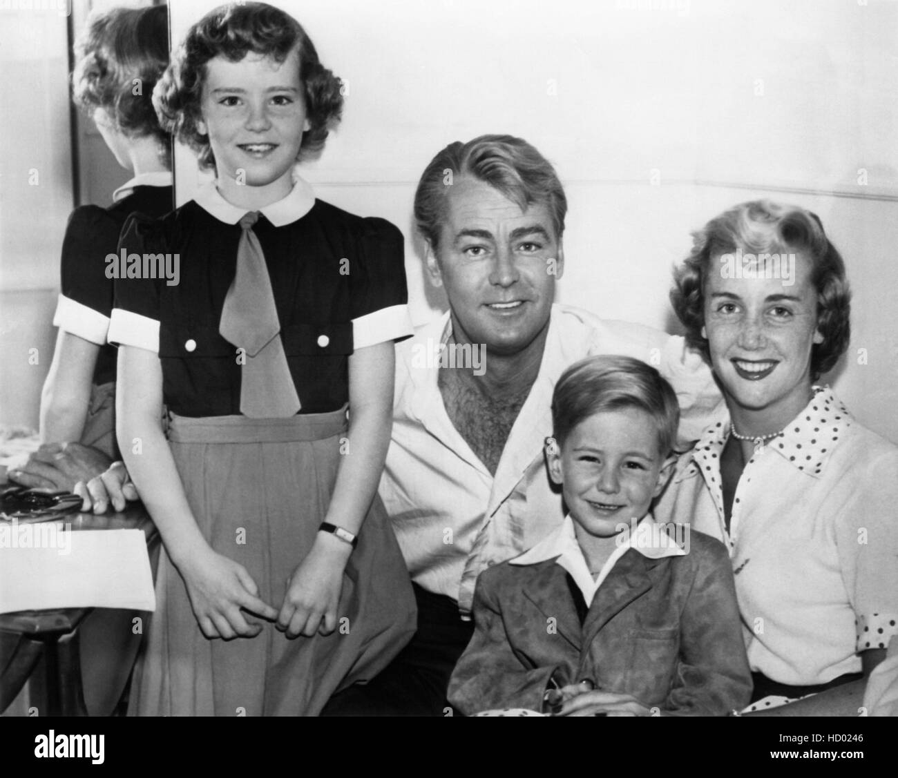 Alan Ladd, with his children, from left, Alana Ladd, David Ladd, Carol ...