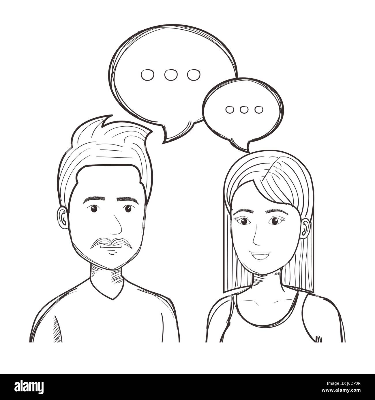 Hand drawn talking people design Stock Vector Image & Art - Alamy