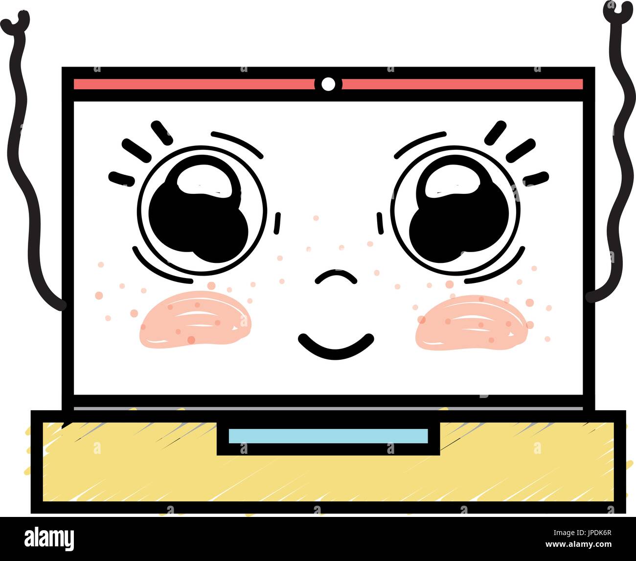 kawaii cute happy laptop technology Stock Vector Image & Art - Alamy