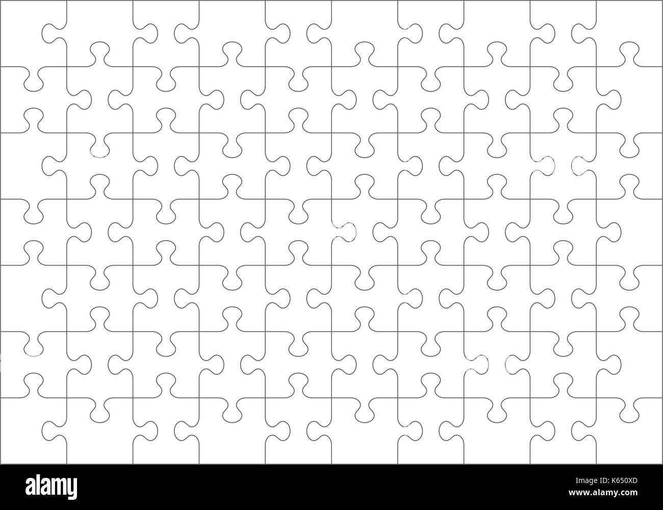 Jigsaw puzzle blank template or cutting guidelines of 70 transparent  pieces. Classic style pieces are easy to separate (every piece is a single  shape Stock Vector Image & Art - Alamy
