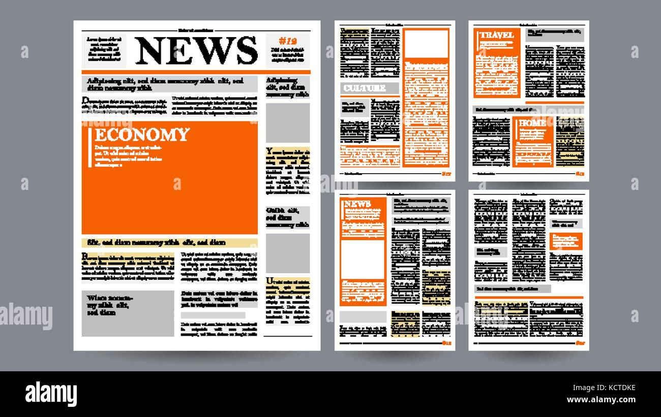 Newspaper Design Template Vector Images Articles Business