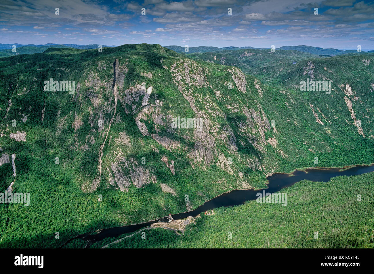 View Of The Malbaie River Valley In The Hautes Gorges De La Riviere