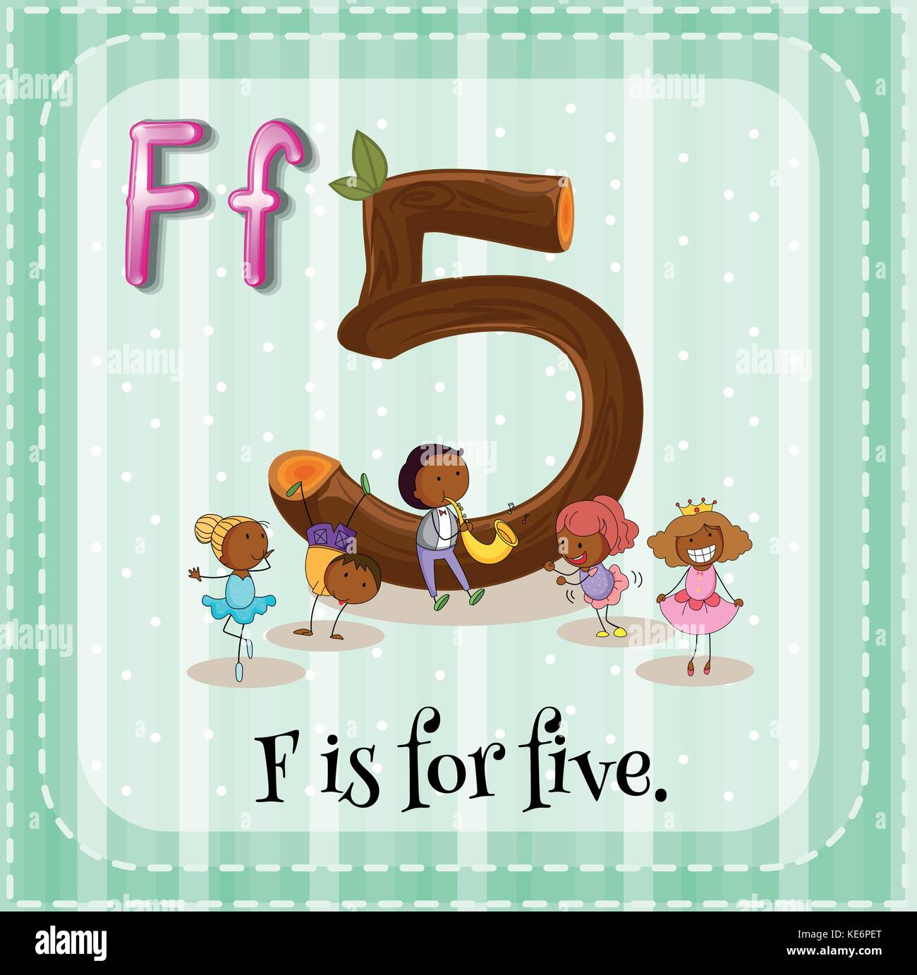 Flashcard letter F is for five Stock Vector Image & Art - Alamy