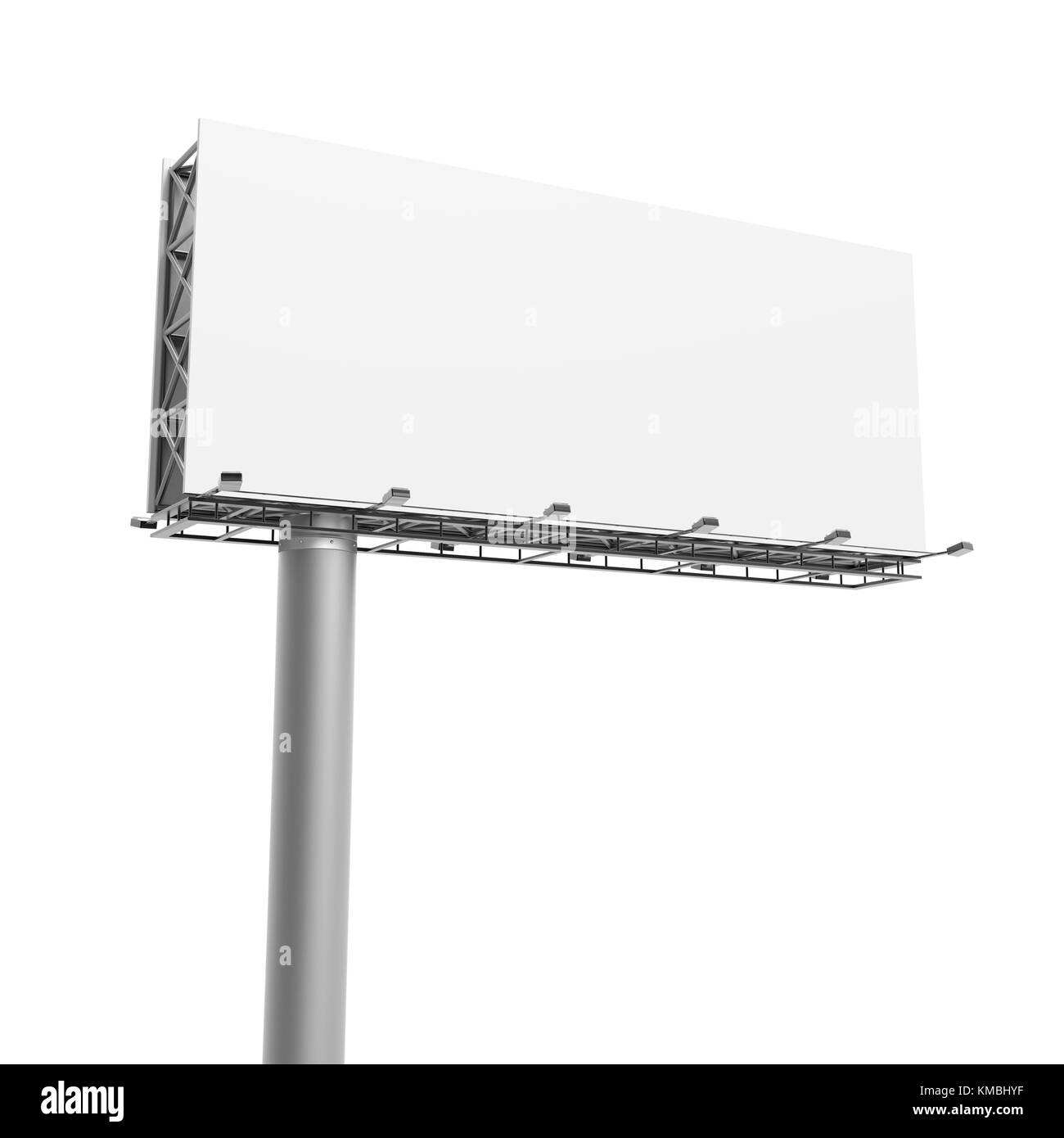 3D rendering billboard, close up look at blank outdoor advertising ...
