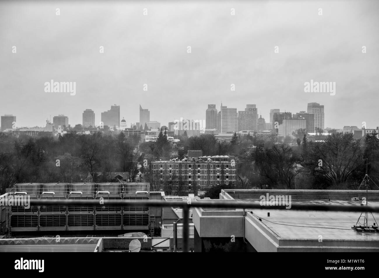 Black and white city view Stock Photo - Alamy