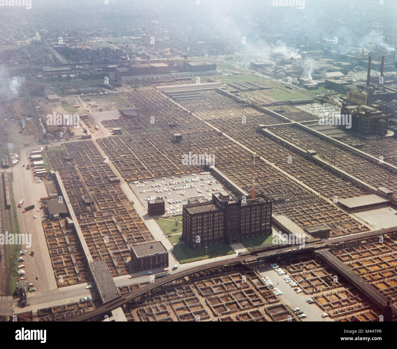 Aerial view of Chicago’s Union Stockyards, ca. 1957 Stock Photo - Alamy 