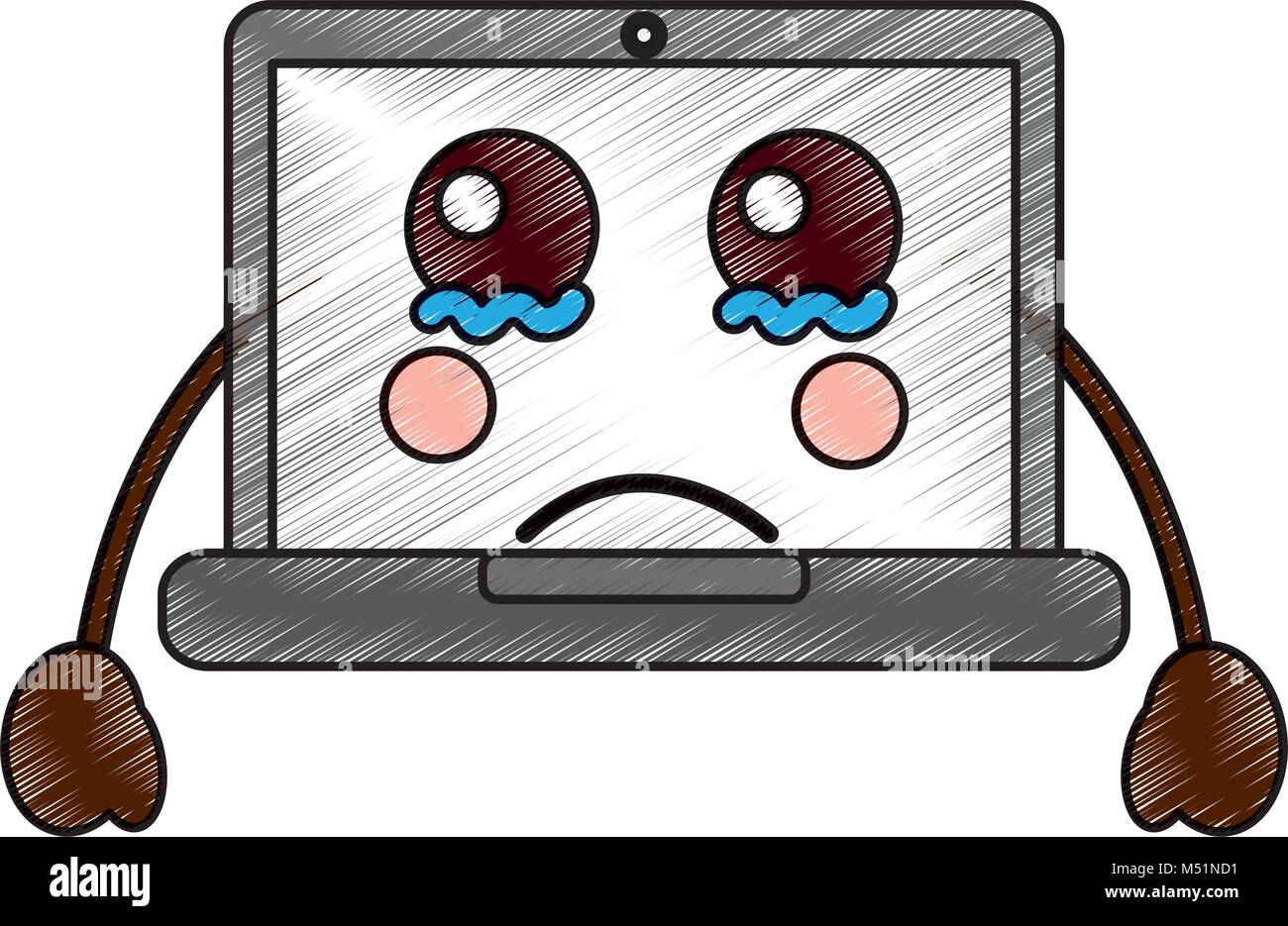 laptop computer sad emoji icon image Stock Vector Image & Art - Alamy