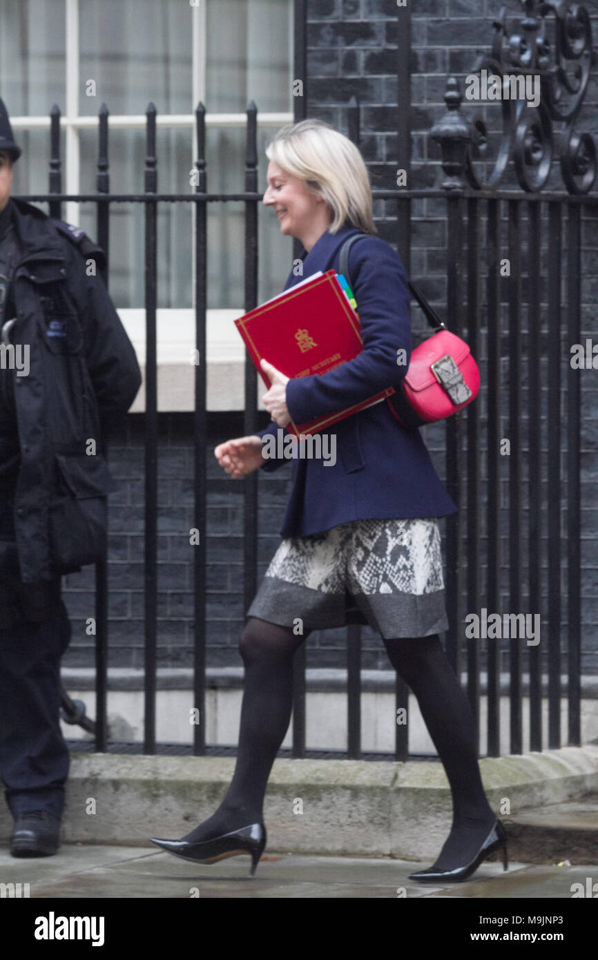 London Uk 27th March 2018 Liz Truss Chief Secretary Of The Treasury Leaves Downing Street 