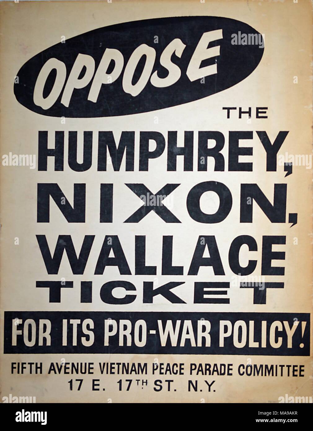 Political Poster Advocating Against The Politicians Hubert Humphrey Richard Nixon George 