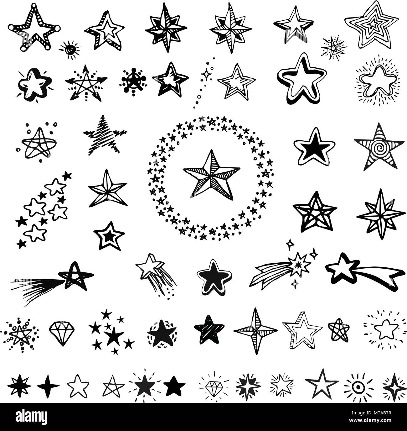 Star icons and pictogram. Collection black star shapes Isolated on a ...