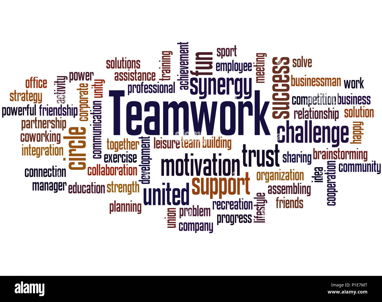 Teamwork, word cloud concept on white background Stock Photo - Alamy