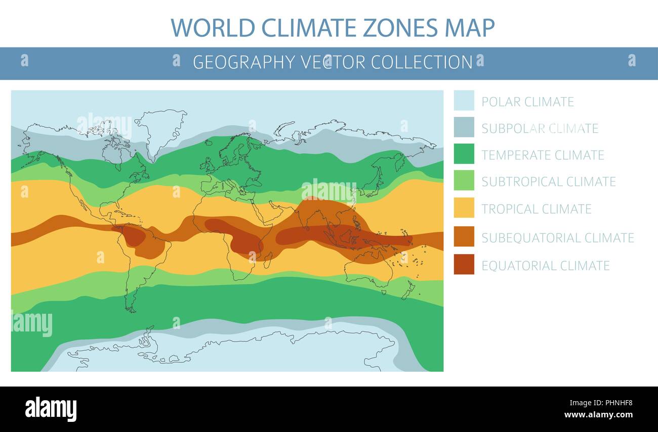 World Climate Zones Map Elements Build Your Own Geography Info Graphic Collection Vector 6457