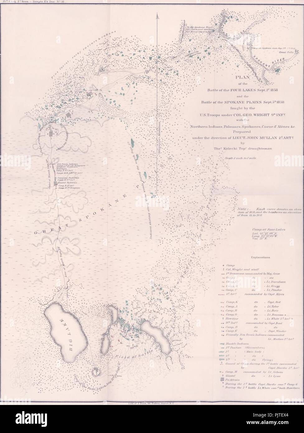 Battle of Four Lakes and Battle of Spokane Plains Stock Photo - Alamy