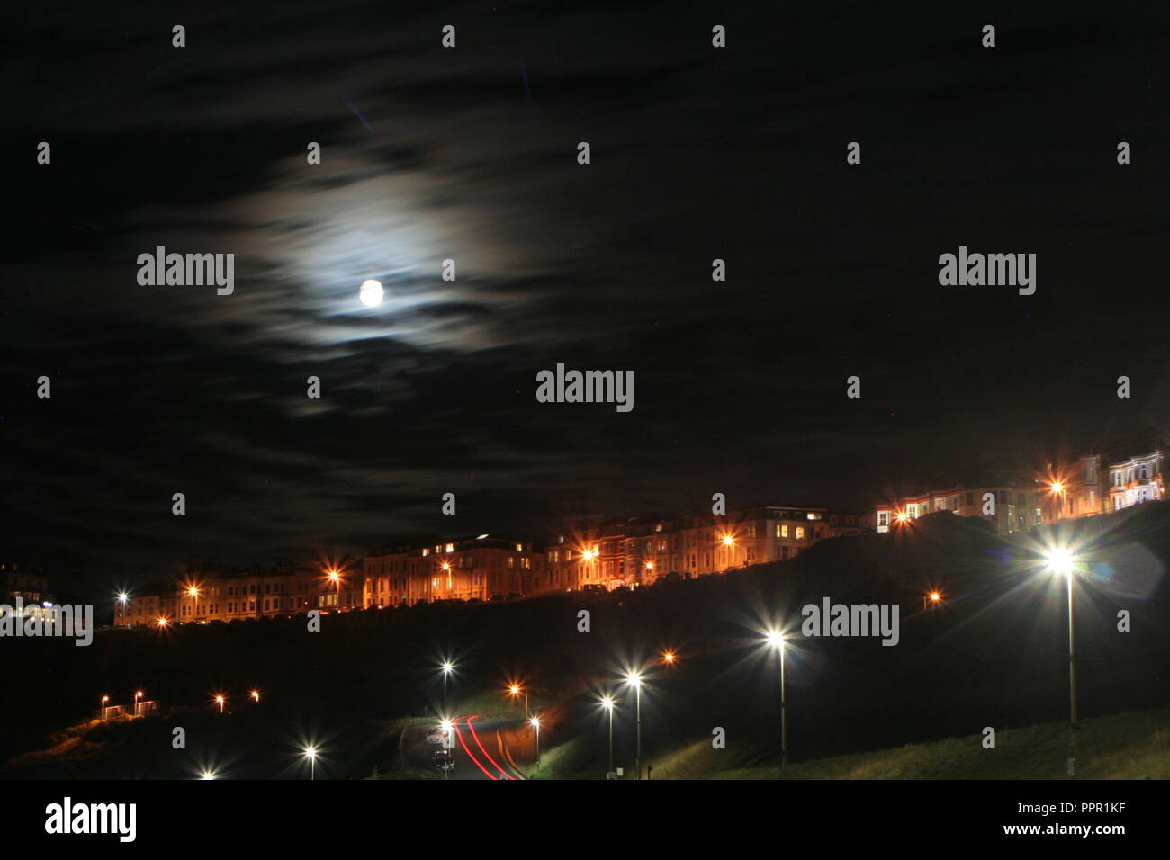 Scarborough by night Stock Photo - Alamy