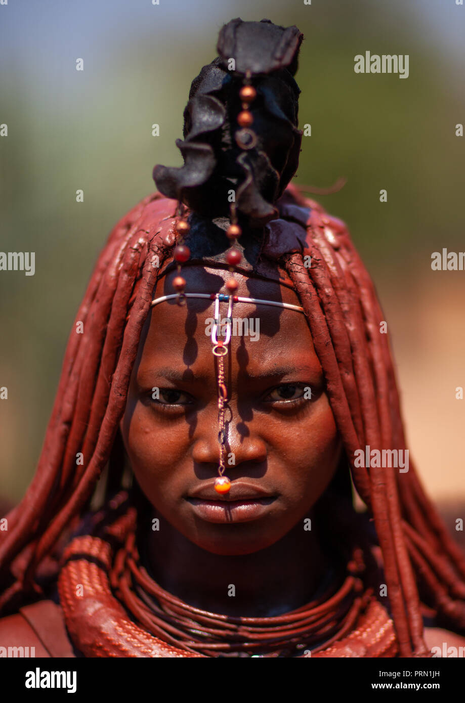 Portrait Of A Himba Tribe Woman Covered With Otjize Cunene Province