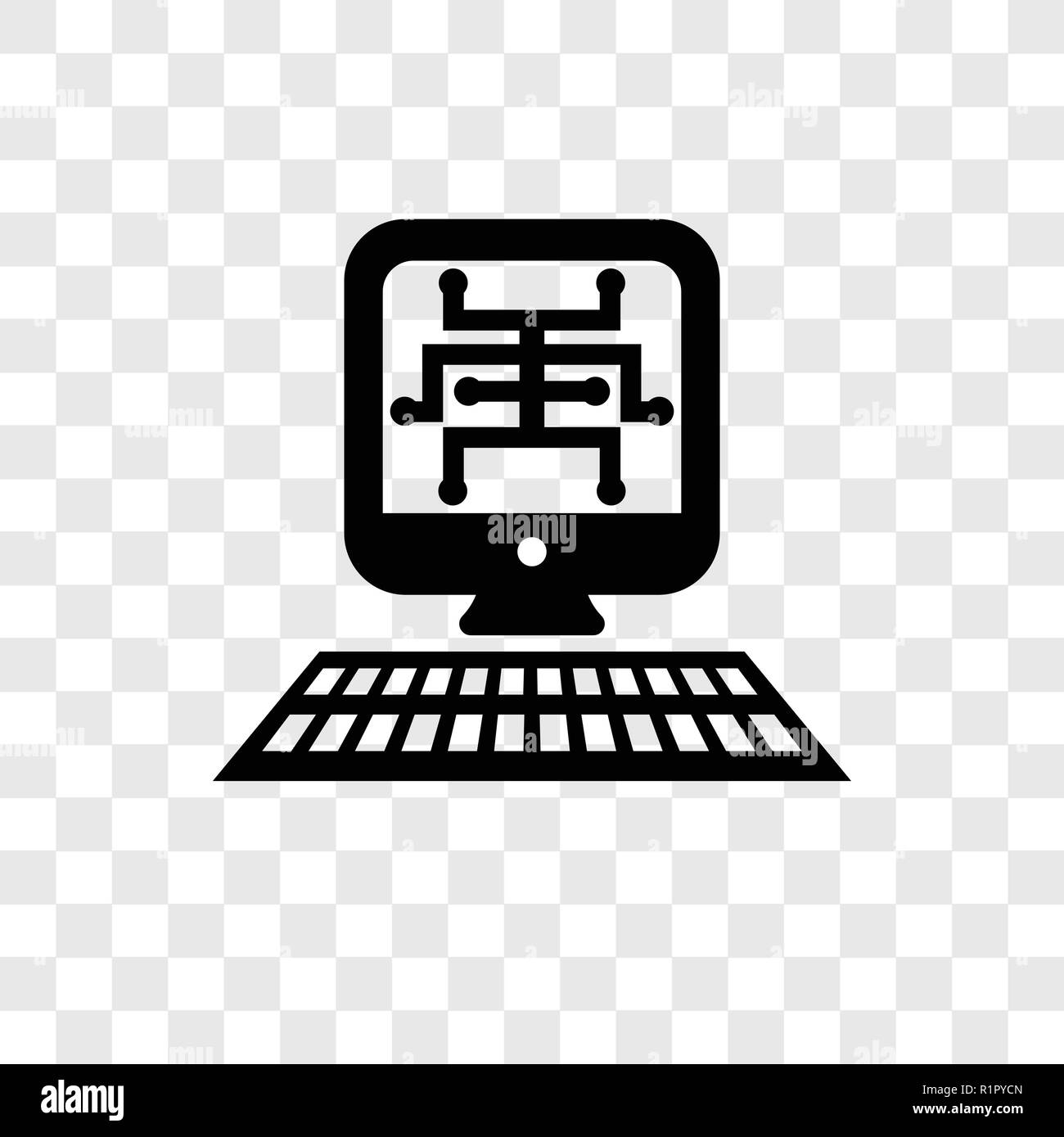 Computer vector icon isolated on transparent background, Computer ...
