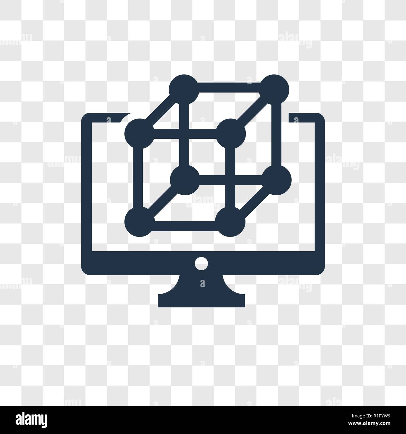 Computer vector icon isolated on transparent background, Computer ...