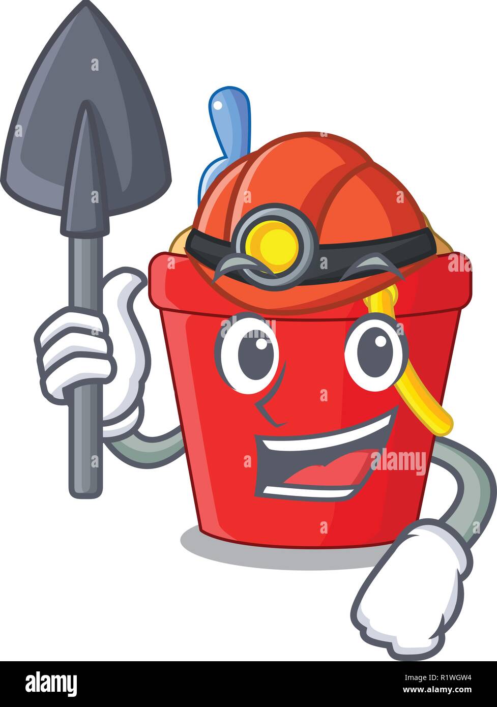 Miner picture beach bucket on shovel cartoon Stock Vector Image & Art ...