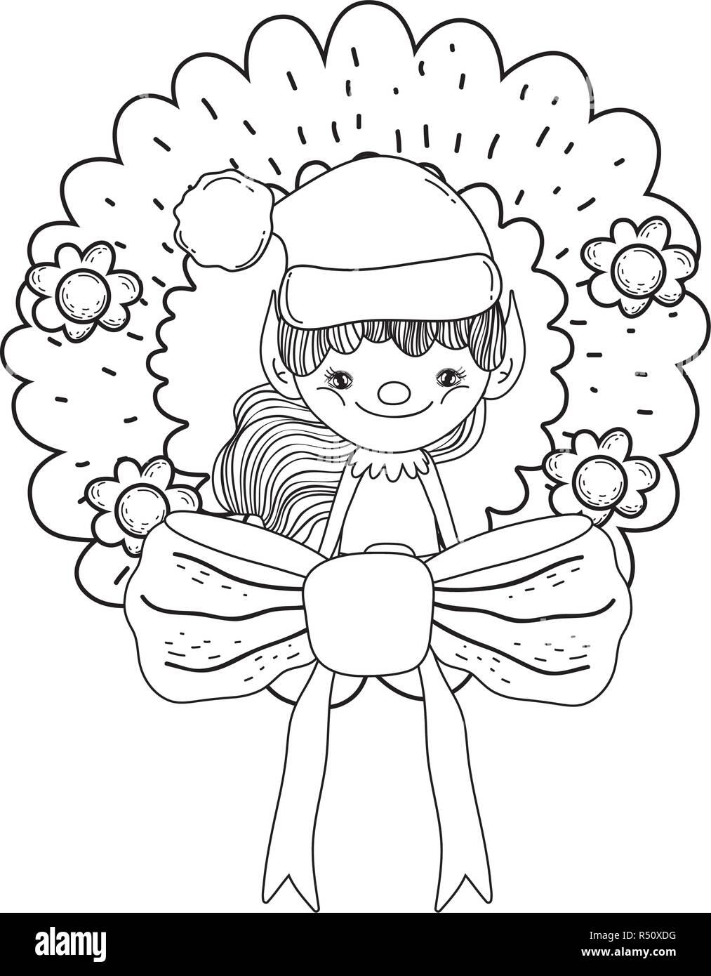Cute Santa Helper Character Vector Illustration Design Stock Vector Image And Art Alamy 2415