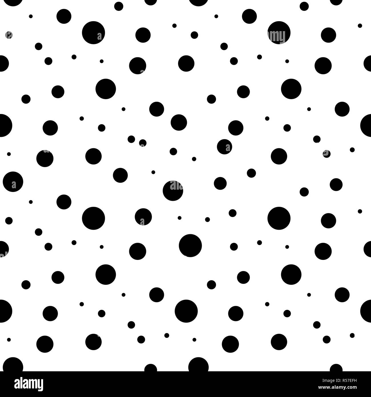 Seamless Polka Dot Pattern Black Dots On White Background Vector Illustration Eps10 Stock