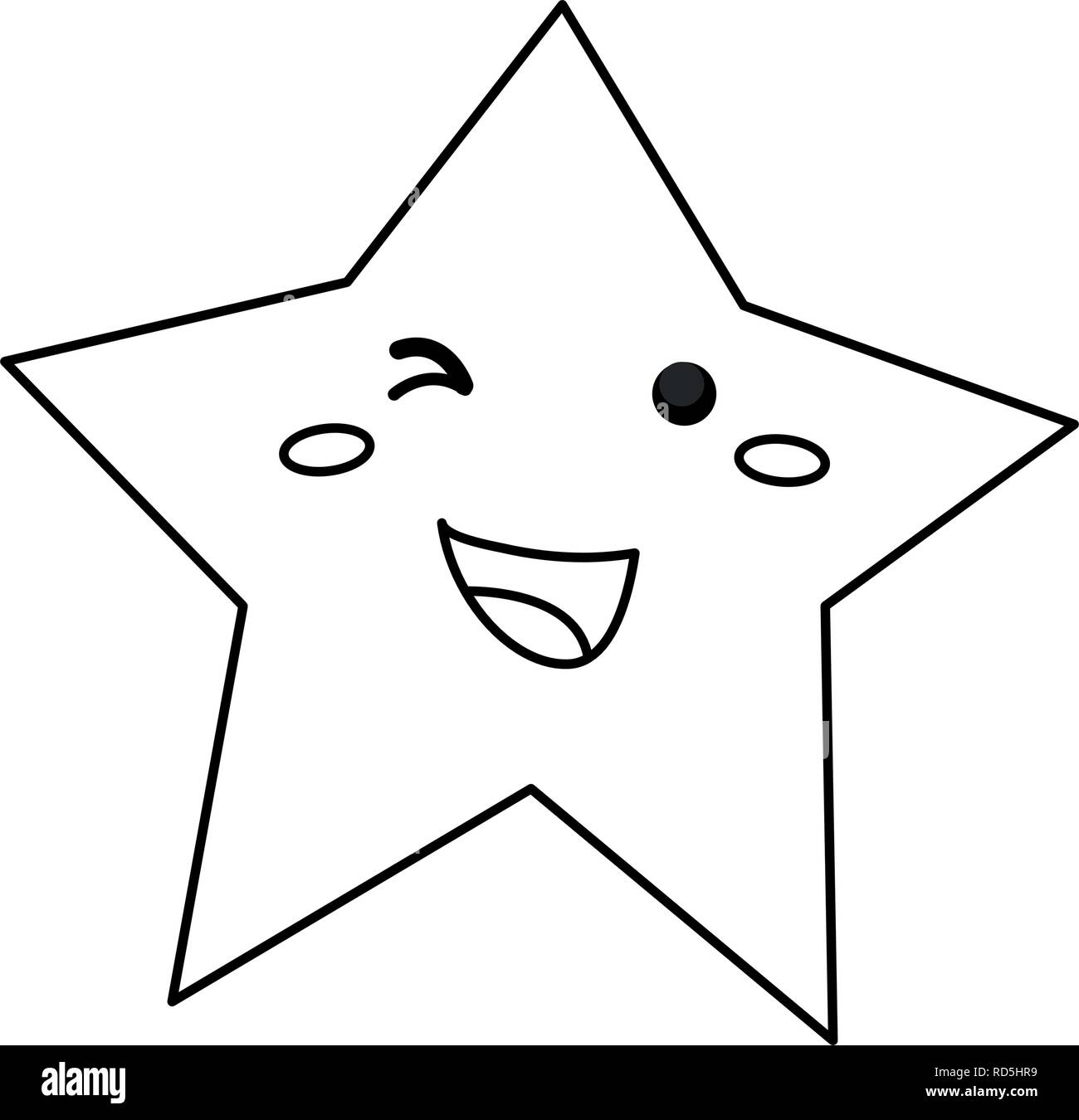 cute star winking video game vector illustration Stock Vector Image ...