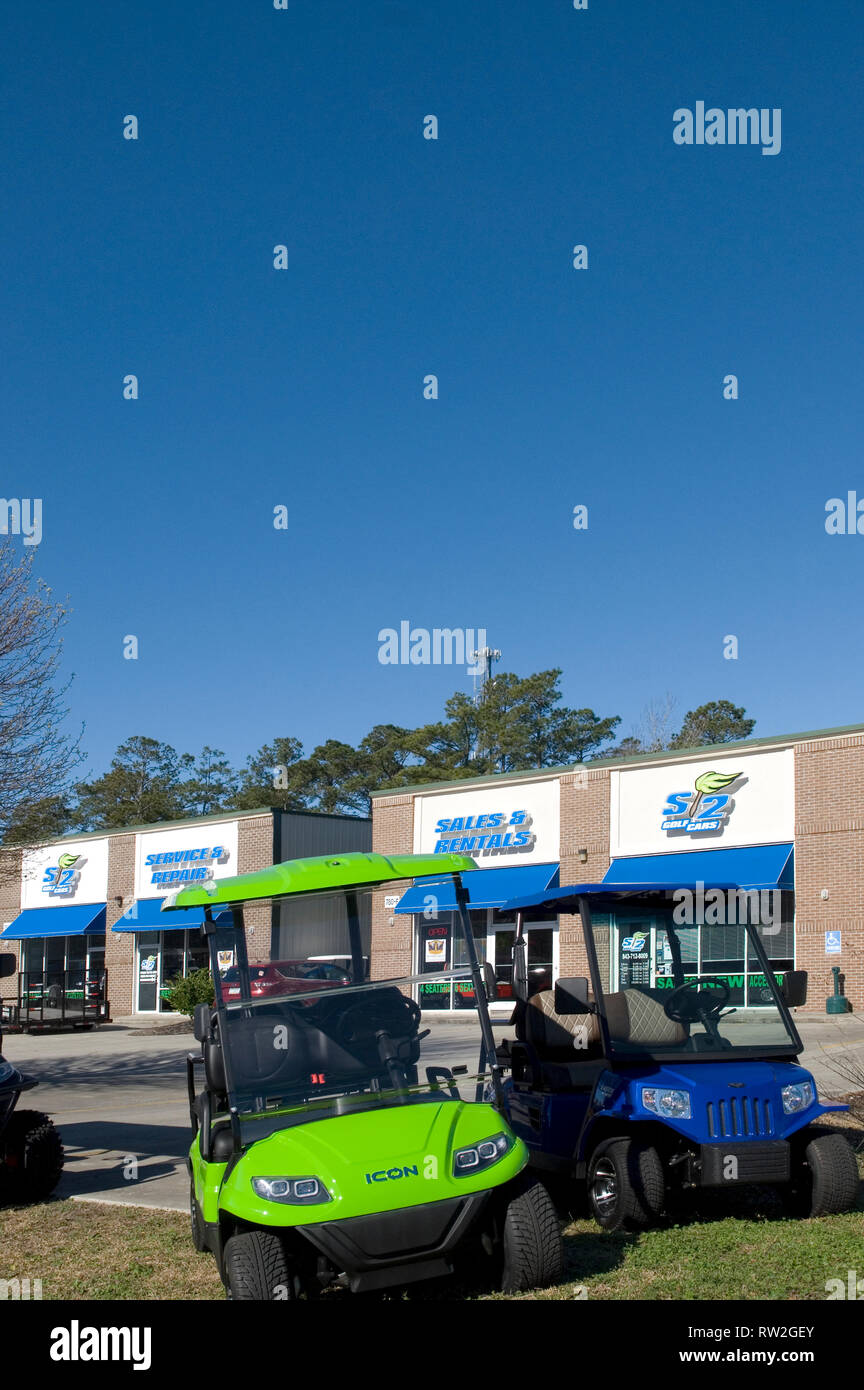 Golf cart retail store at Myrtle Beach, South Carolina USA Stock Photo