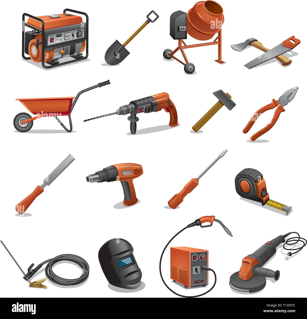 Illustration Of The Construction Tools And Equipment Stock Vector Image And Art Alamy