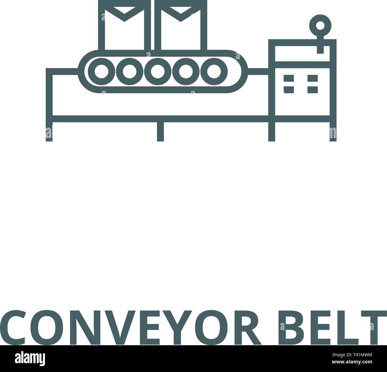 Conveyor Belt Line Icon Vector Conveyor Belt Outline Sign Concept